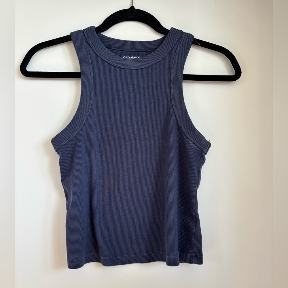 Old Navy Navy Blue Ribbed Tank Top